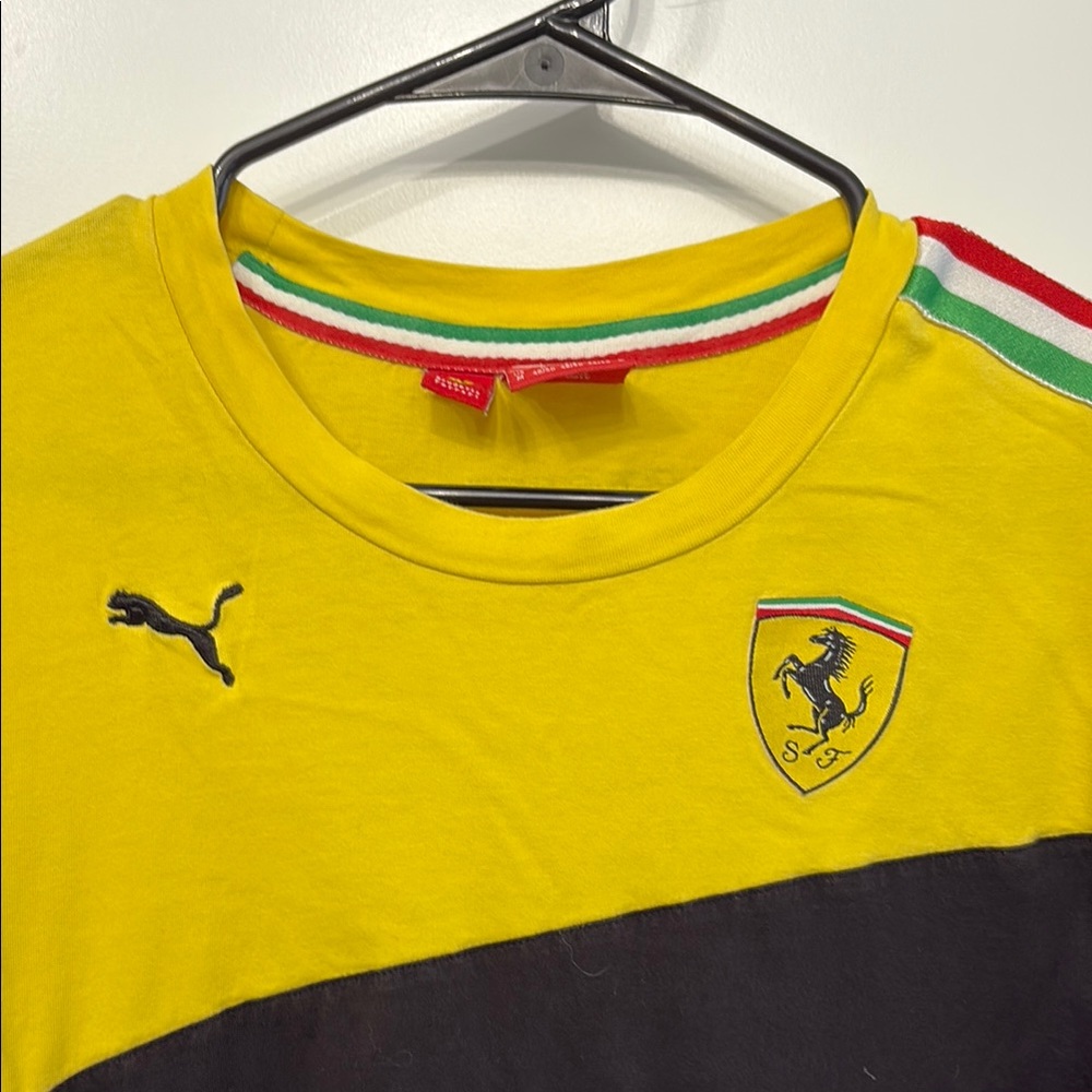Vintage Puma Scuderia Ferrari Yellow and Black Short Sleeve Tee - Picture 2 of 6